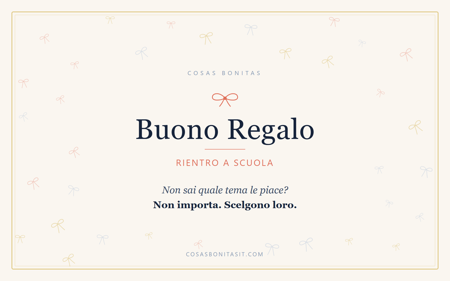 Buono Regalo Cosas Bonitas — Rientro a Scuola