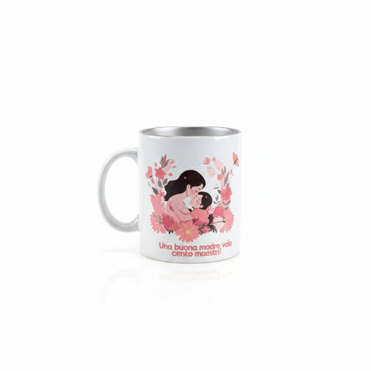 Tazza mamma illustrazione madre e figlia - fronte