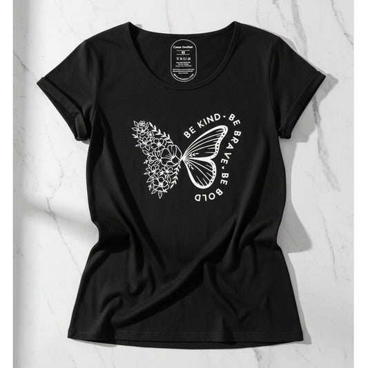 T-shirt Be Kind Be Brave Minimal Chic - vista frontale