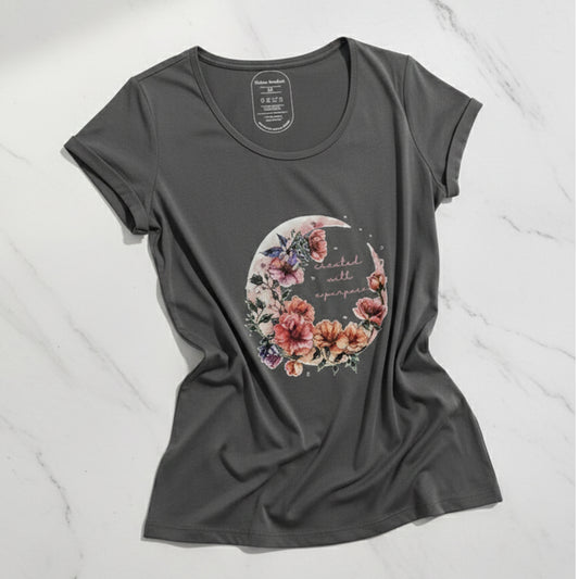 T-shirt Luna Mood Floral grigia - vista frontale