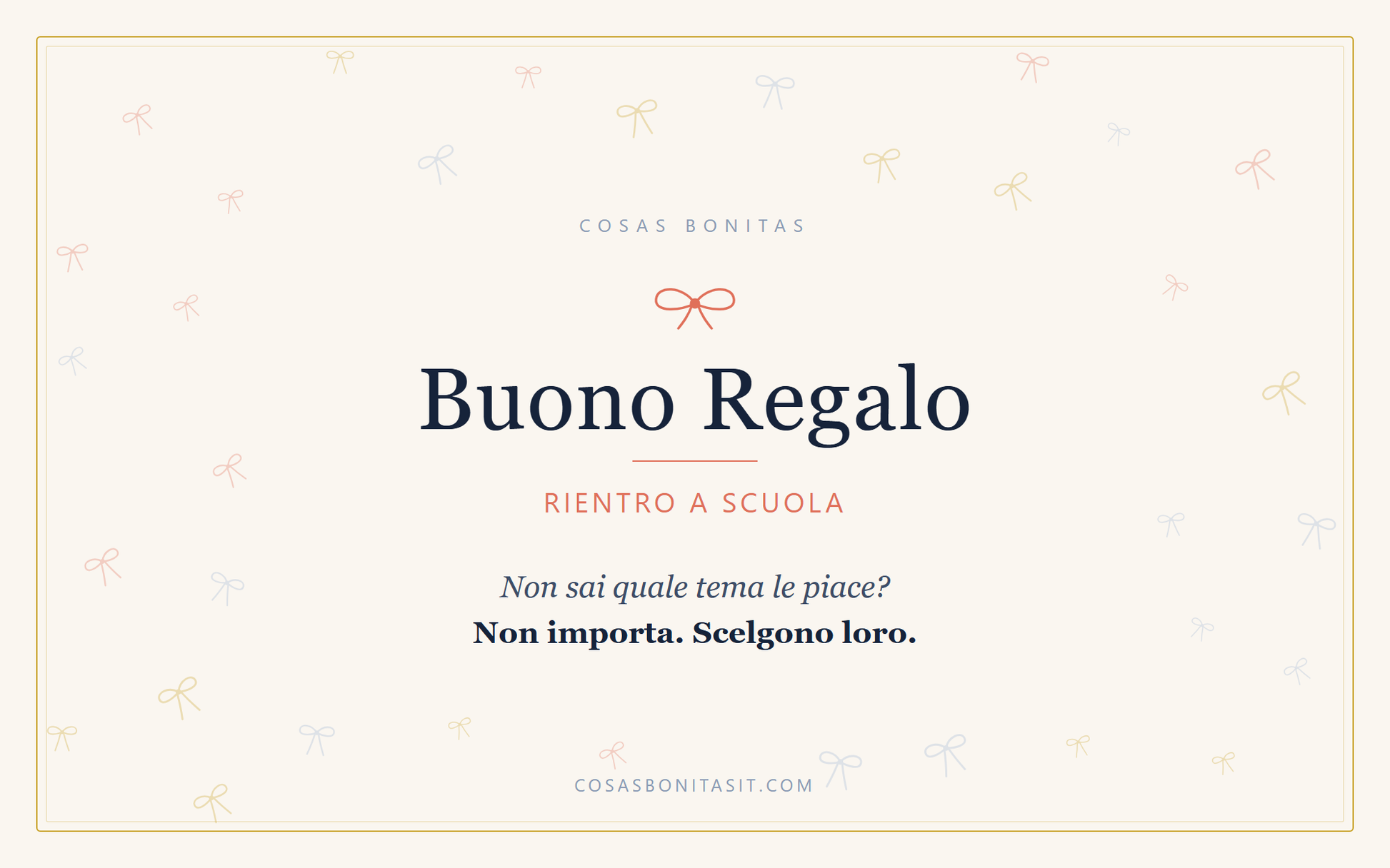 Buono Regalo Cosas Bonitas — Rientro a Scuola