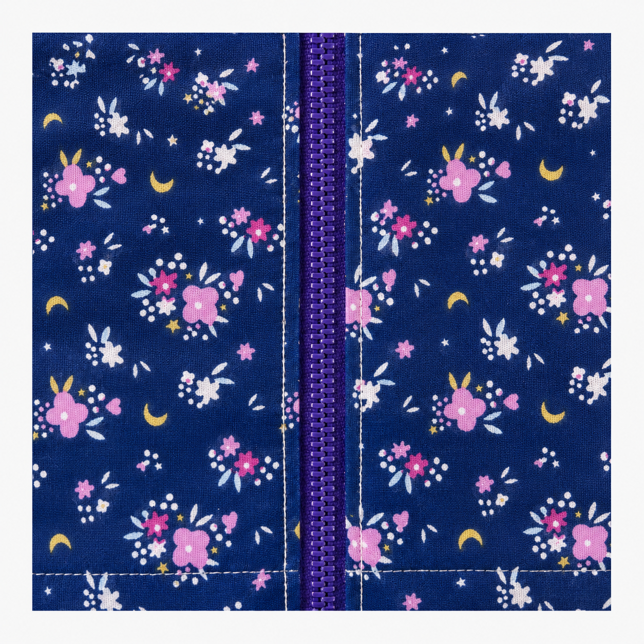 Fuelle Blu Fiori — tessuto laterale per Tote NINA personalizzabile