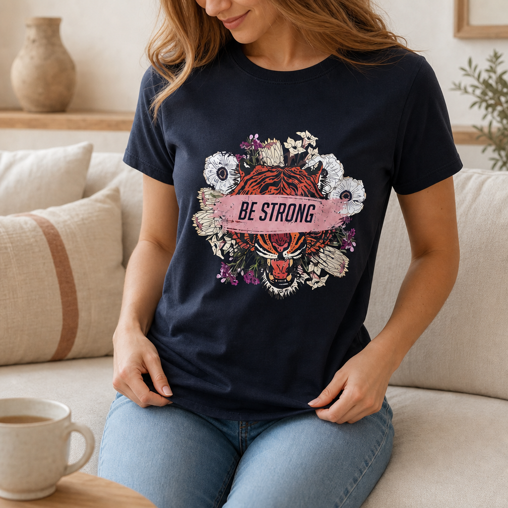T-shirt 'Be Strong' Tigre nera, lifestyle