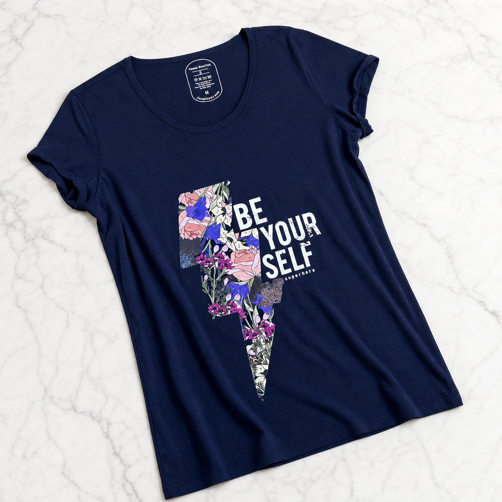 T-shirt Be Yourself Superhero nera (hero)