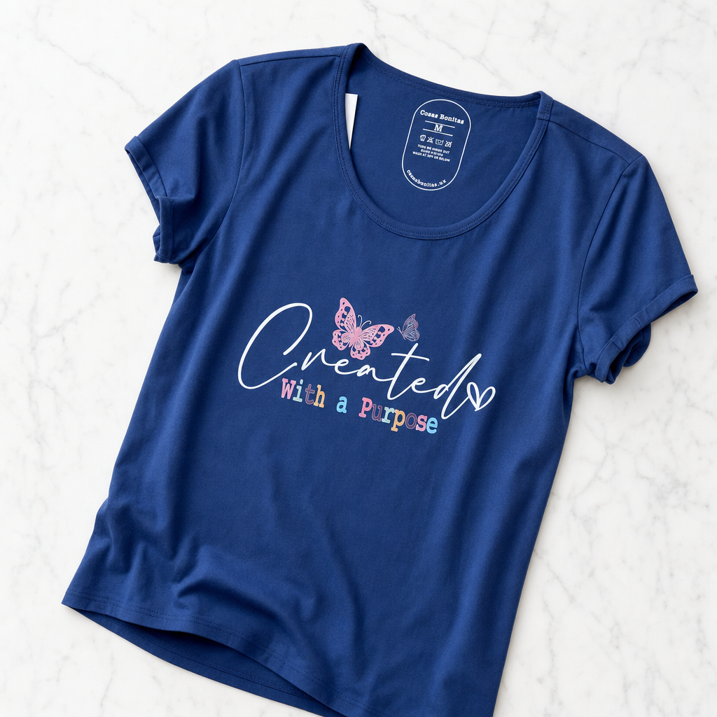 T-shirt Created With a Purpose blu