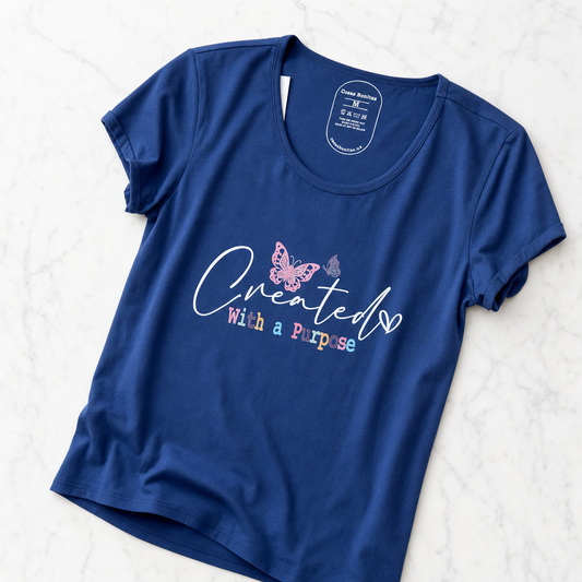 T-shirt Created With a Purpose blu