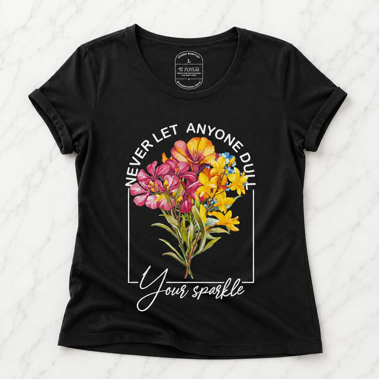 T-shirt Never Dull Your Sparkle Acquarello - foto 1