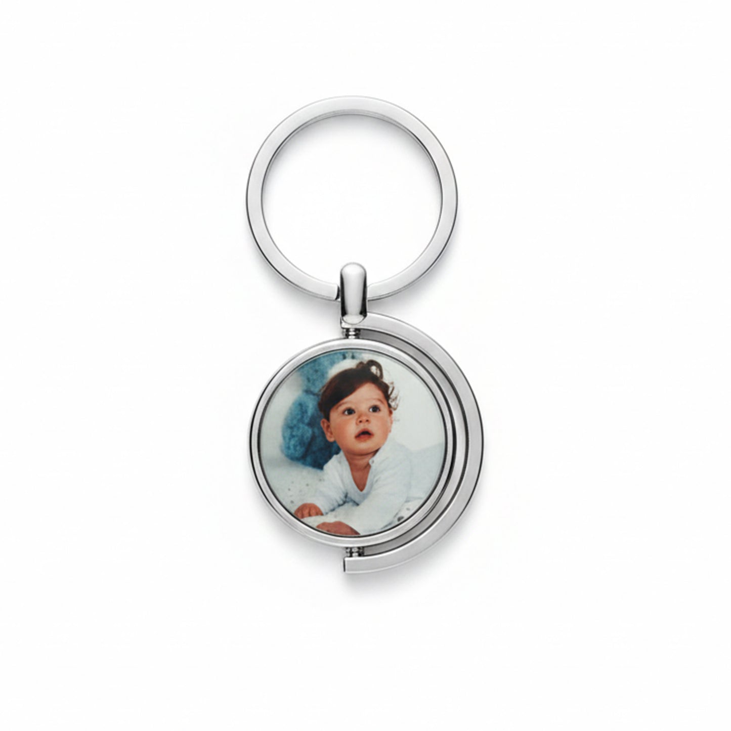 Portachiavi battesimo orsetto azzurro personalizzato - retro