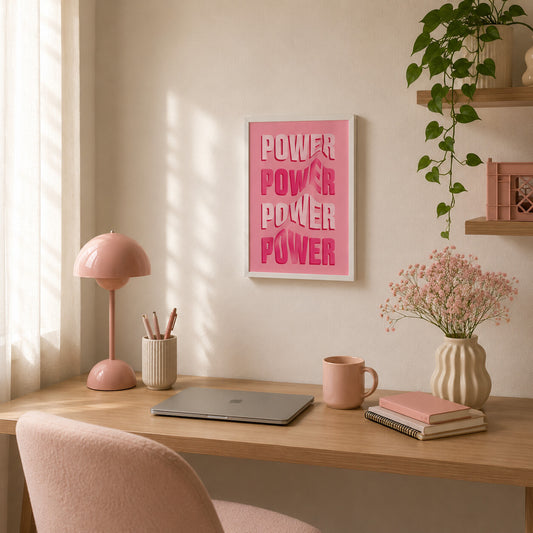 Placca NACRE Design Collezione 'Power' rosa, lifestyle parete