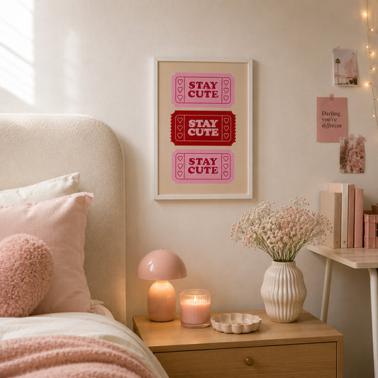 Placca NACRE Design Collezione 'Stay Cute' rossa, lifestyle parete