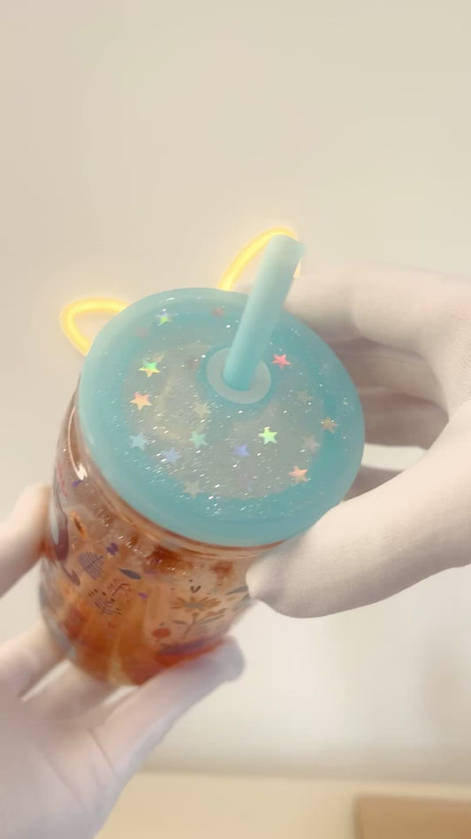 Vaso con purpurina para nieve Lava Stars – Decorativo Entrega inmediata