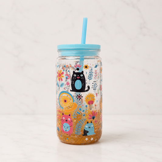 Snowglobe Tumbler Lava Stars Decorato — Pronta Consegna o Personalizzata