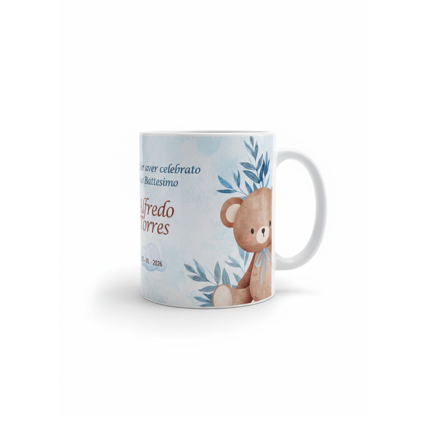 Tazza battesimo personalizzata - retro