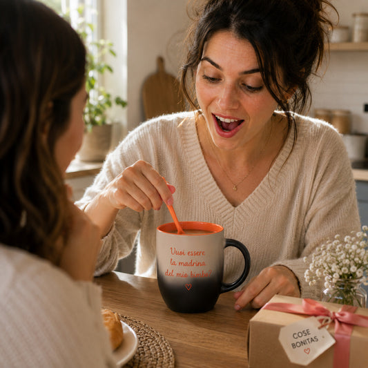 Tazza Magica con cucchiaino in contesto lifestyle