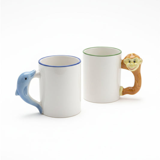 Tazza con manico decorativo - vista laterale