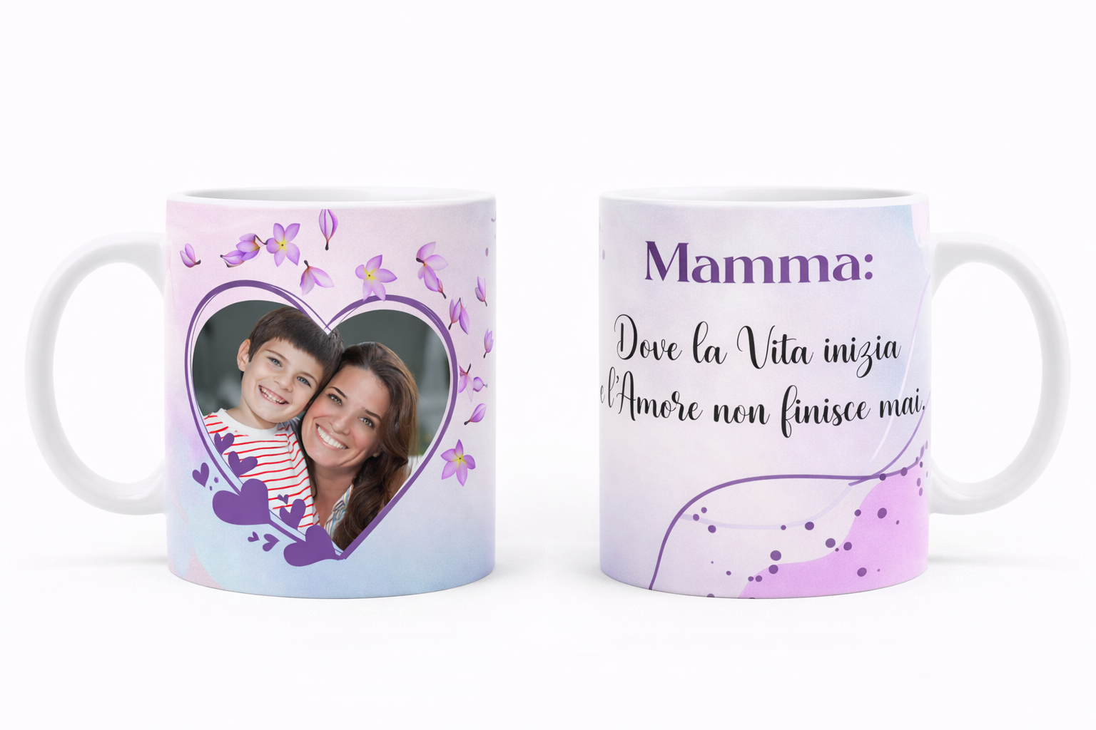 Tazza personalizzata Mamma dove la vita inizia con foto