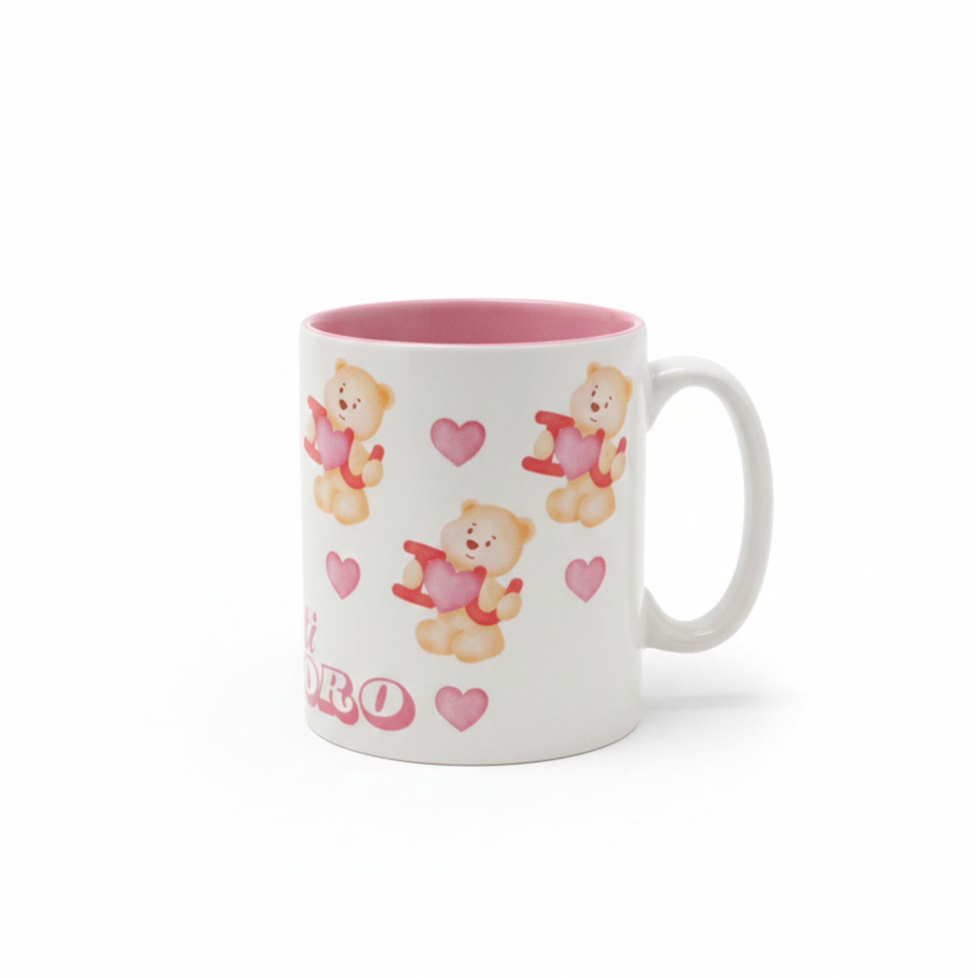 Tazza Ti Adoro in ceramica - retro con scritta