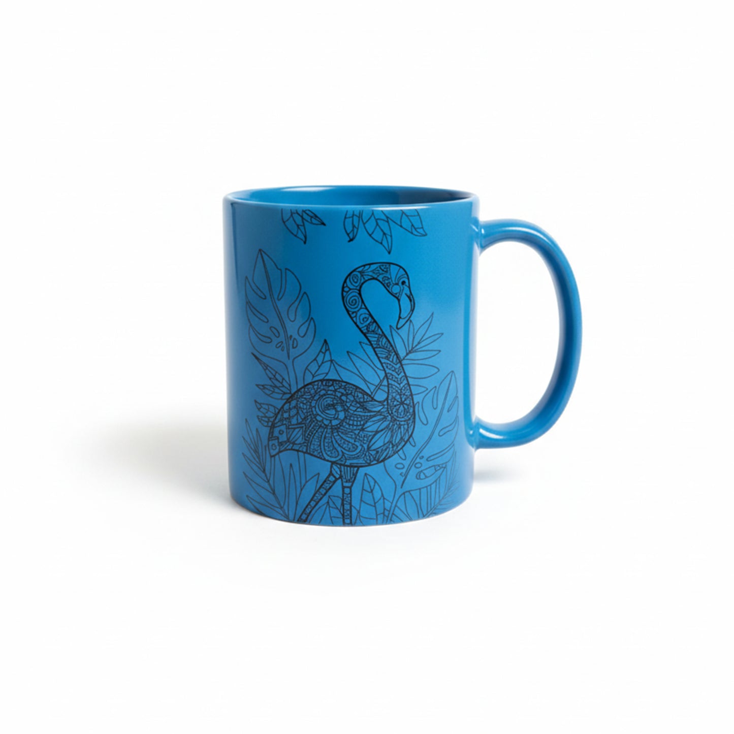 Tazza fenicottero blu ceramica - retro