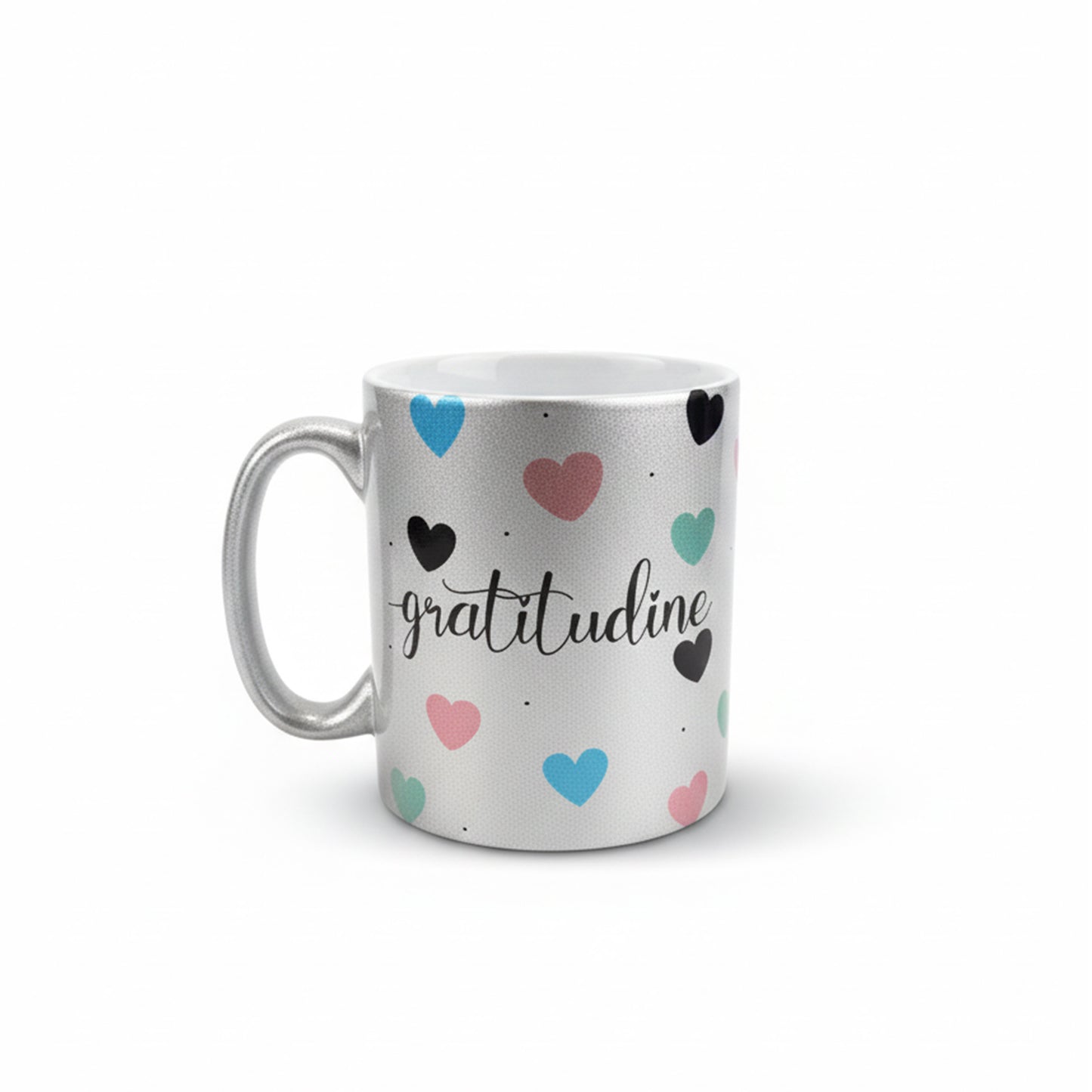 Tazza Gratitudine ceramica glitter - fronte