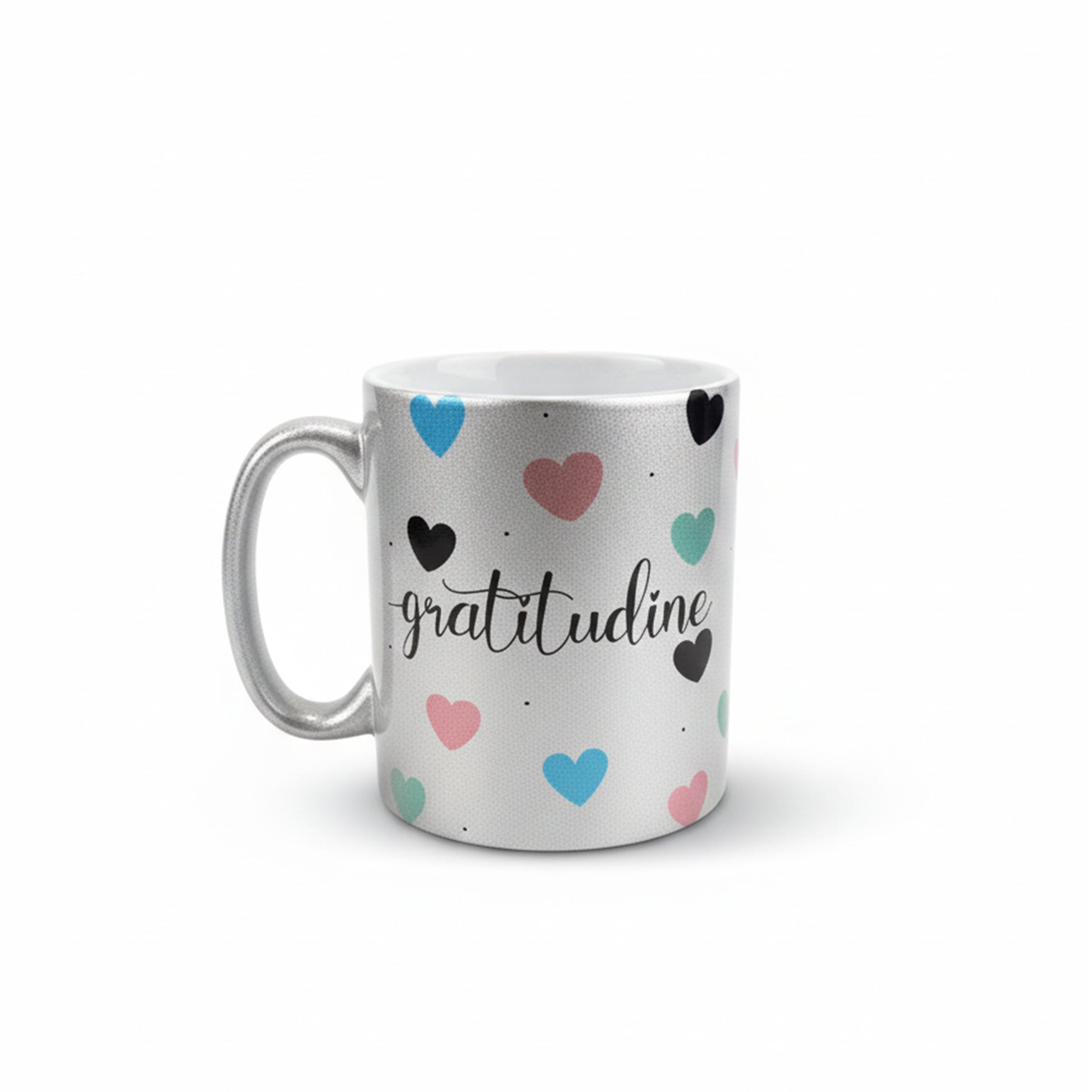 Tazza Gratitudine ceramica glitter - fronte