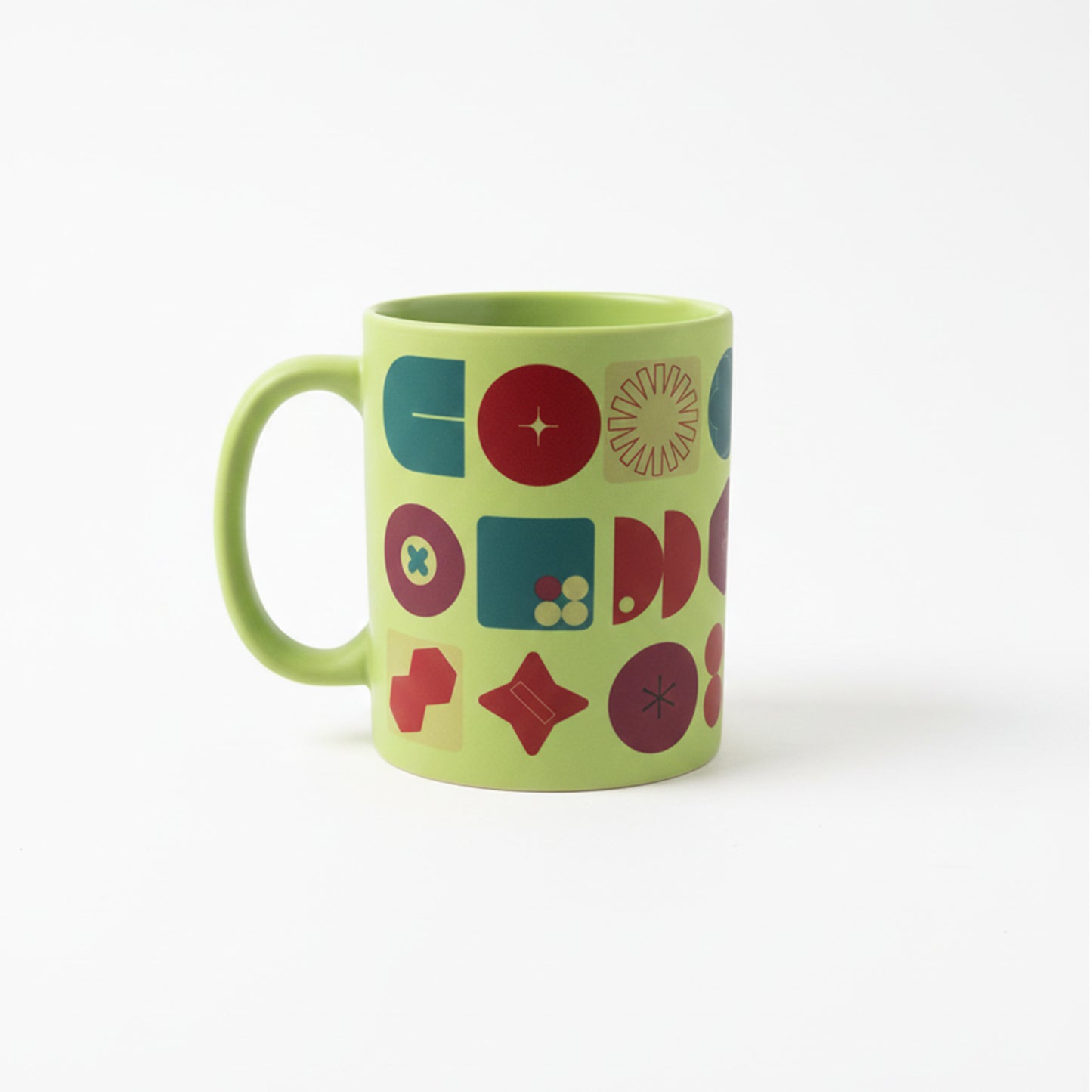 Tazza geometrica verde matt ceramica - fronte
