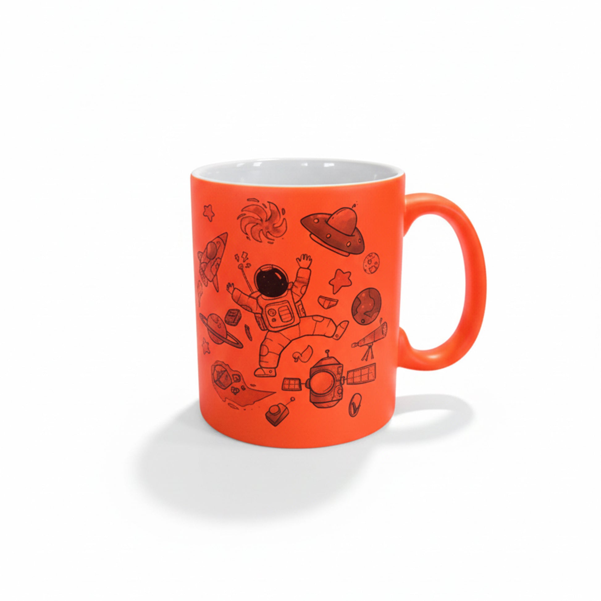 Tazza design astronauta arancione - retro