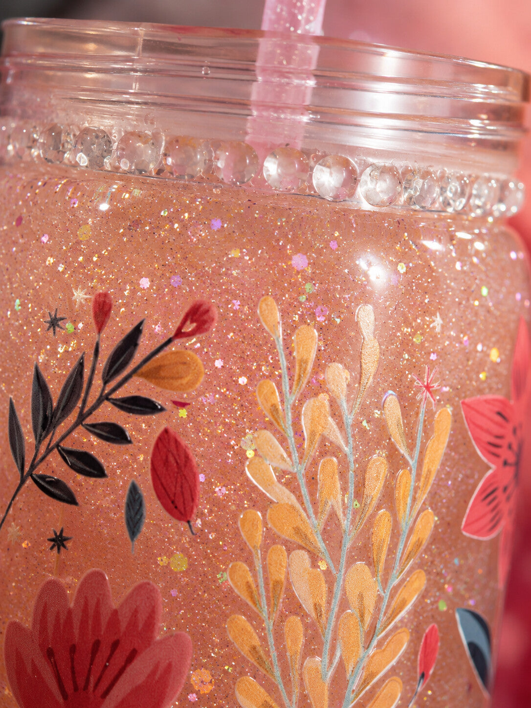 Snowglobe Tumbler Botanical Bloom — Pronta Consegna