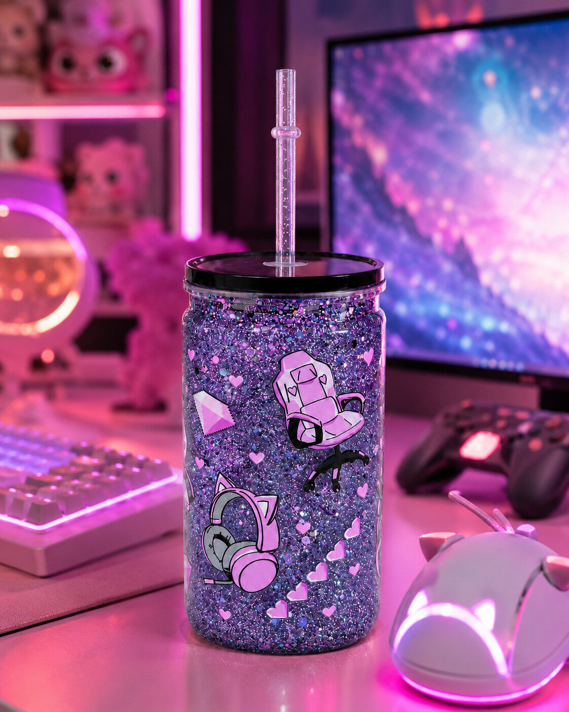 Snowglobe Tumbler Gamer Mode — Pronta Consegna