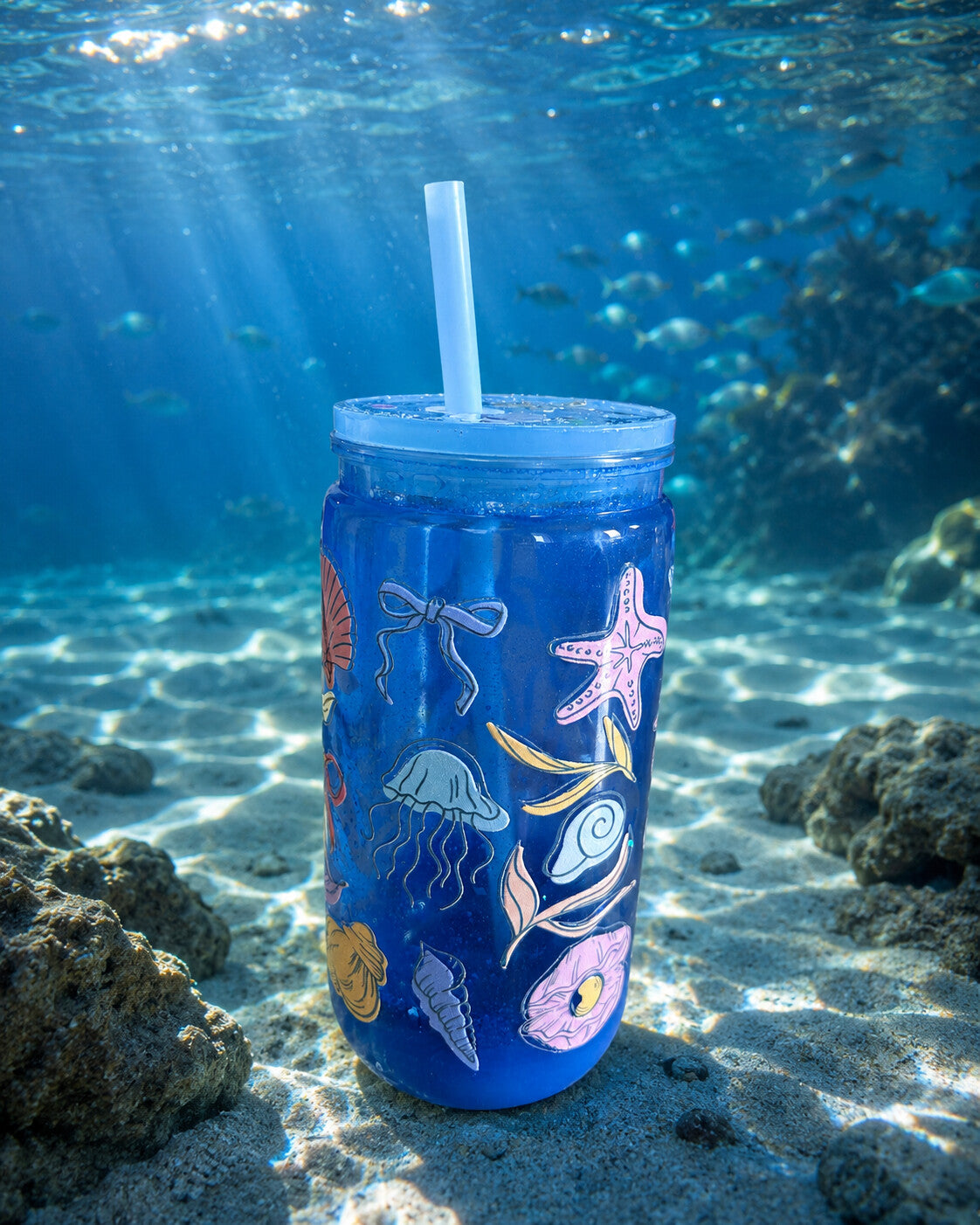 Snowglobe Tumbler Sea Vibes — Pronta Consegna o Personalizzata