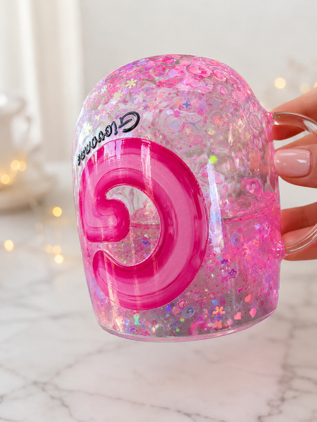 Mug Snow Globe in Vetro con Manico
