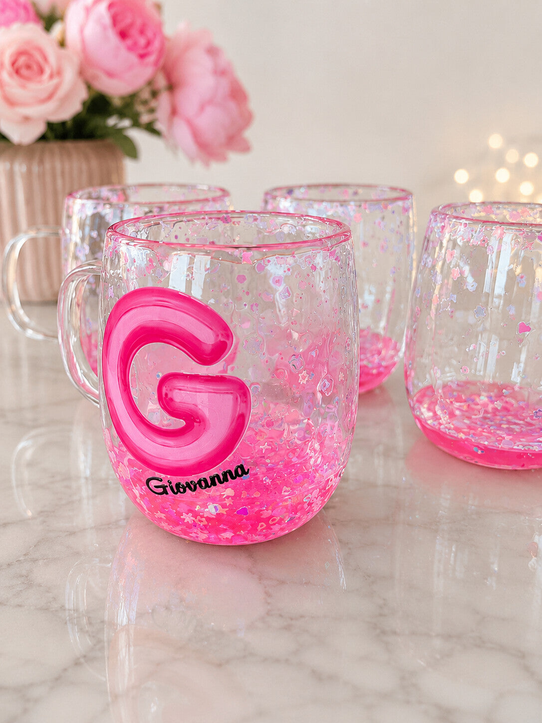 Mug Snow Globe in Vetro con Manico