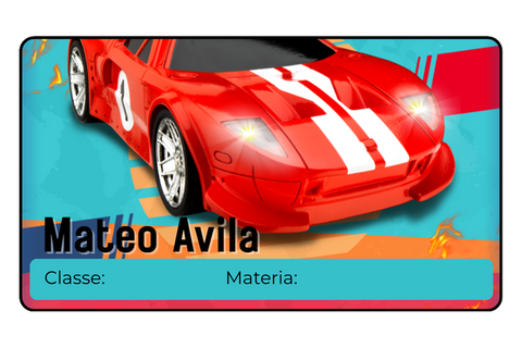 Etichetta tema Auto da Corsa